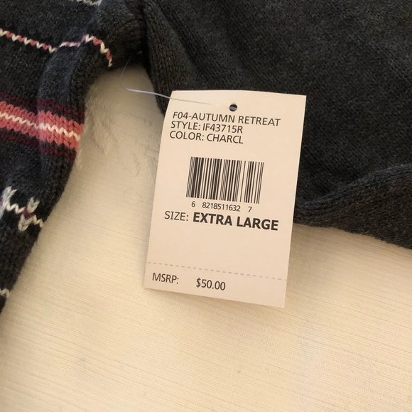 Izod Vintage ‘04 Autumn Retreat Sweater in Charcoal, never worn, size XL (NWOT) - Picture 6 of 7